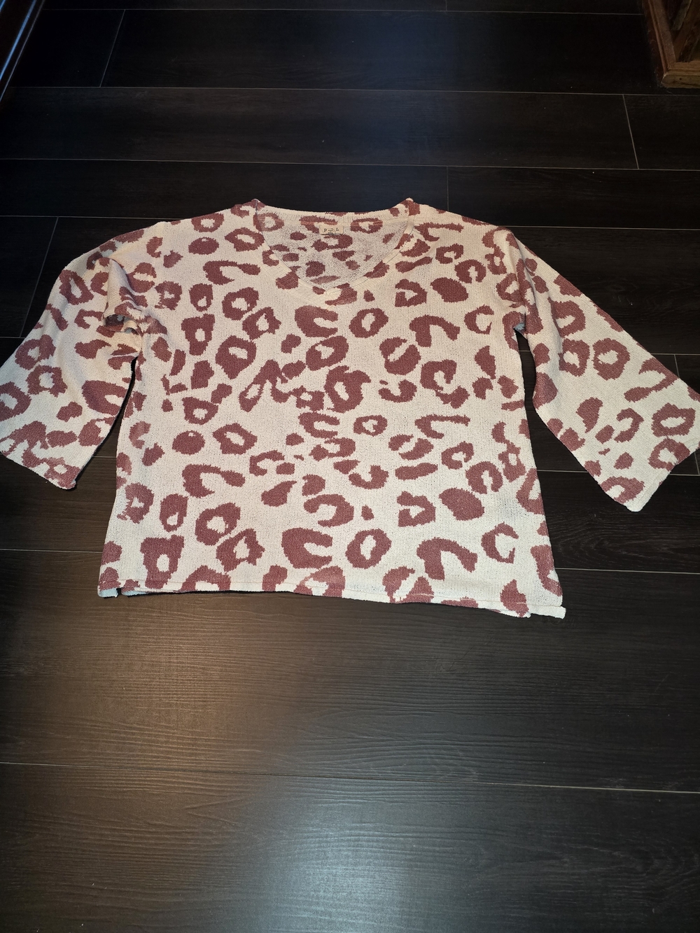 POL Pink Leopard Print Knit Pullover